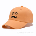 Oranje honkbal pet borduurcaps